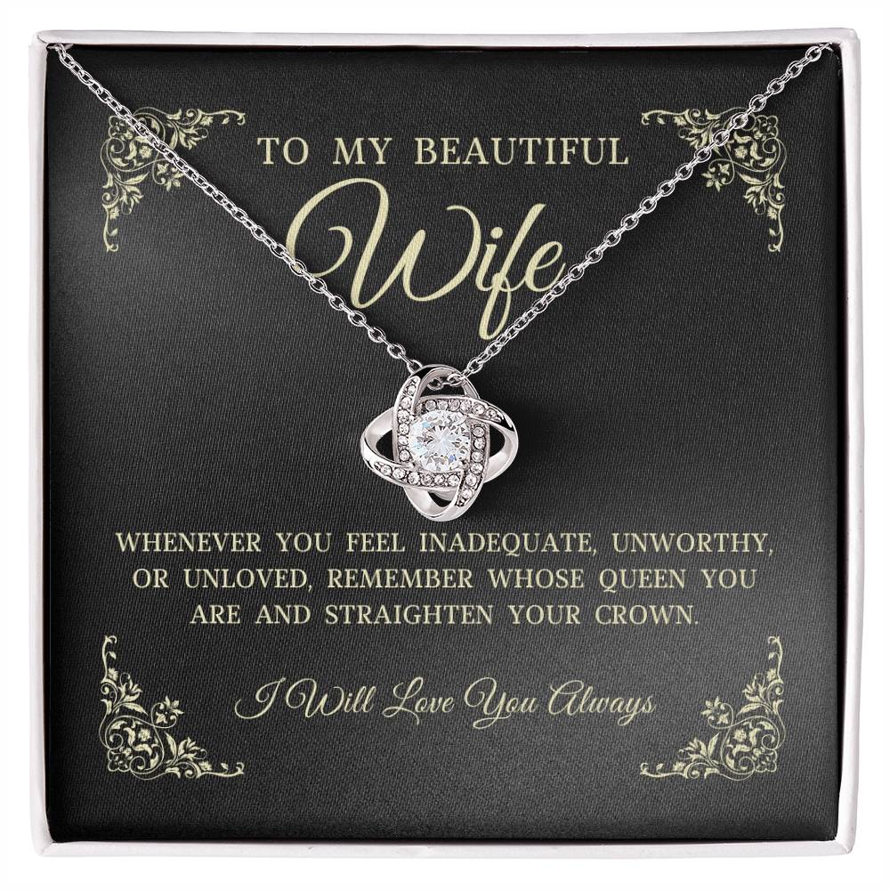 To My Beautiful Wife, Love Knot Necklace