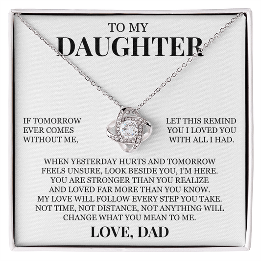 To My Daughter "I Loved You With All I Had" Love Knot Necklace