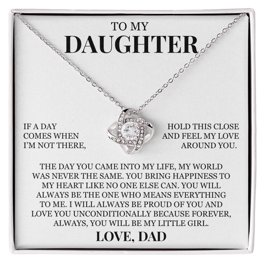 To My Daughter "You Will Always Be The One Who Means Everything to Me" Love Knot Necklace