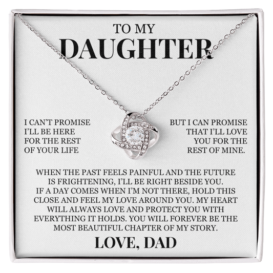 To My Daughter "My Heart Will Always Love and Protect You" Love Knot Necklace