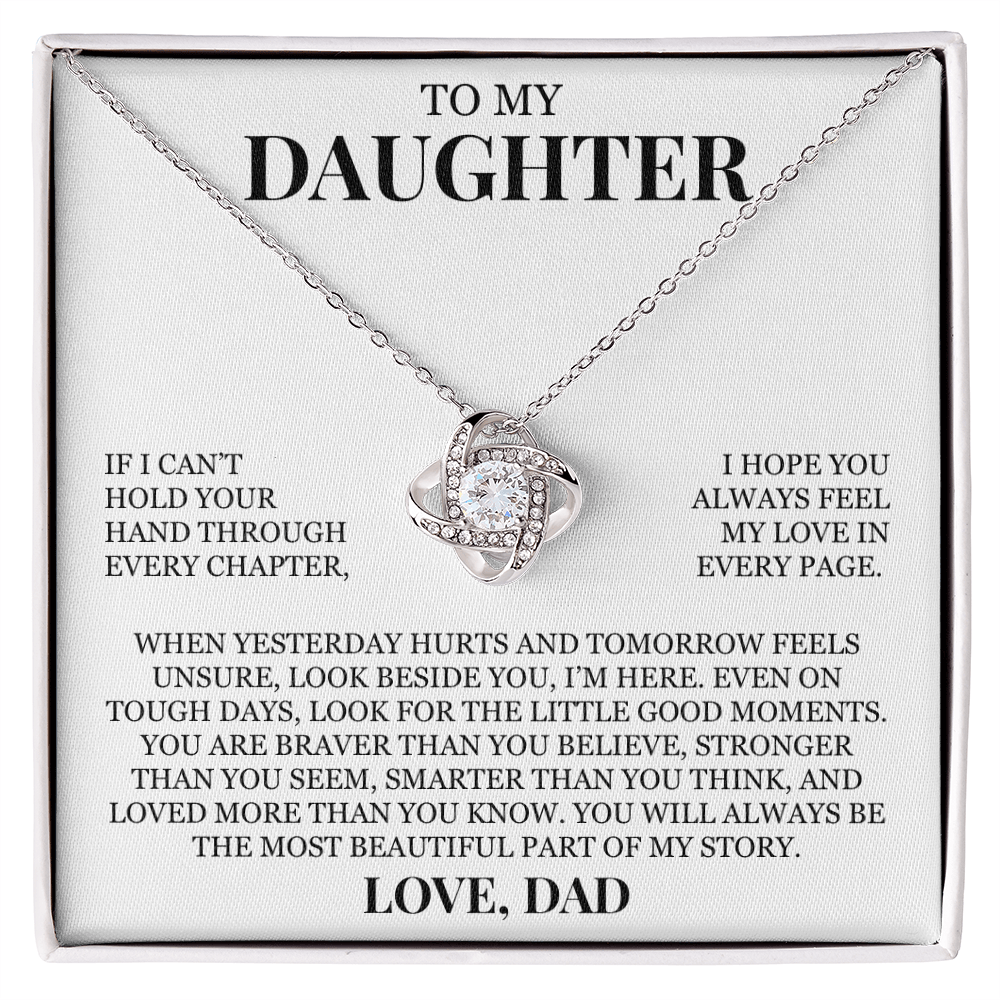 To My Daughter "I Hope You Always Feel My Love" Love Knot Necklace