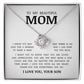 To My Beautiful Mom, Love Knot Necklace
