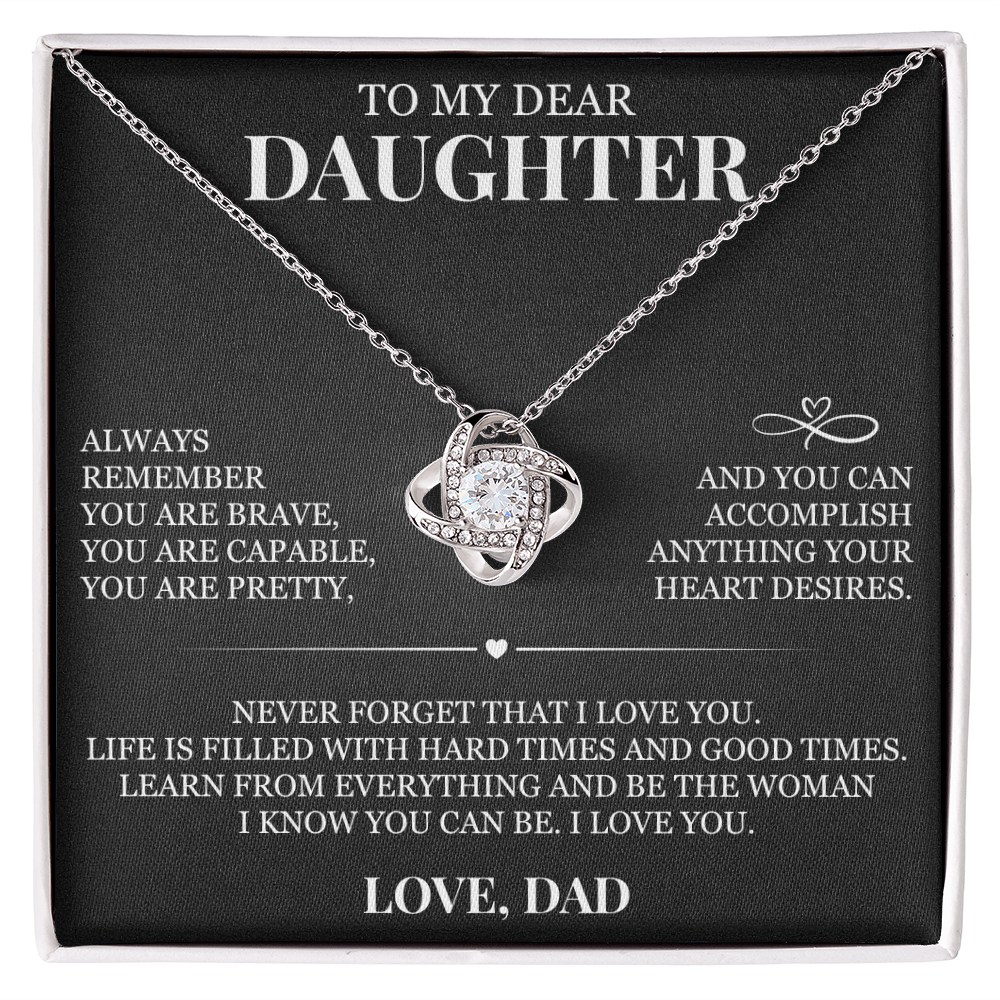 To My Dear Daughter - Love Knot Necklace