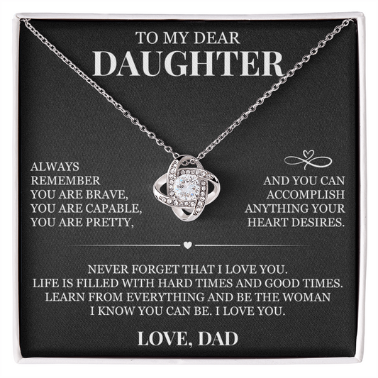 To My Dear Daughter - Love Knot Necklace