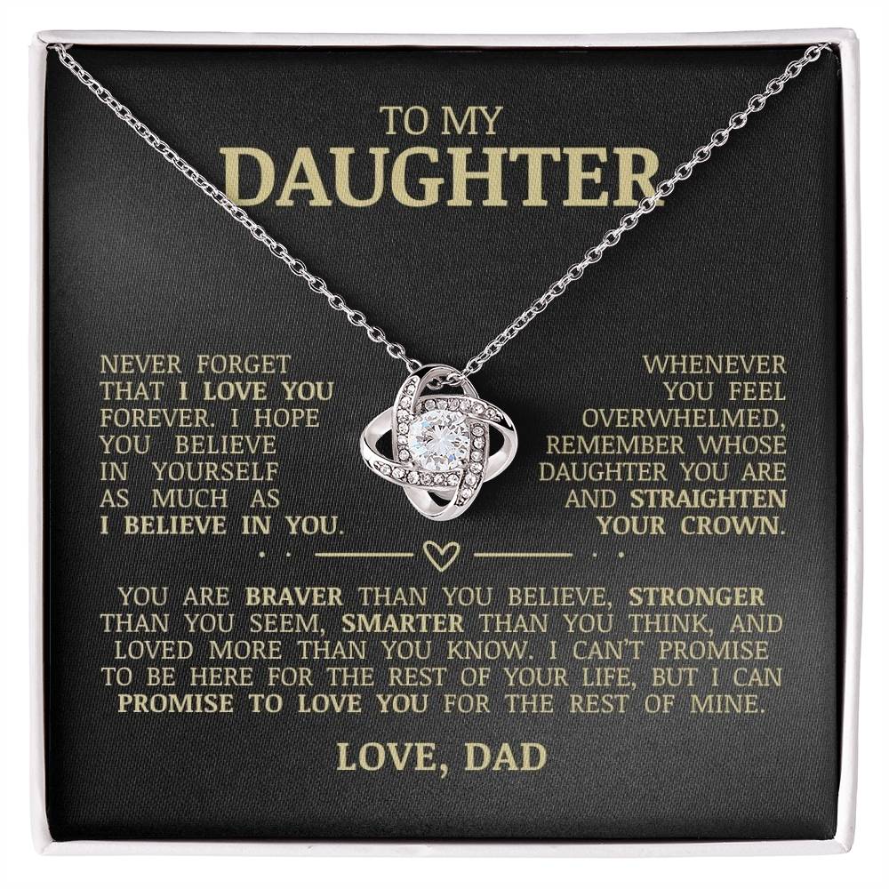 To My Daughter, Straighten Your Crown, Love Knot Necklace