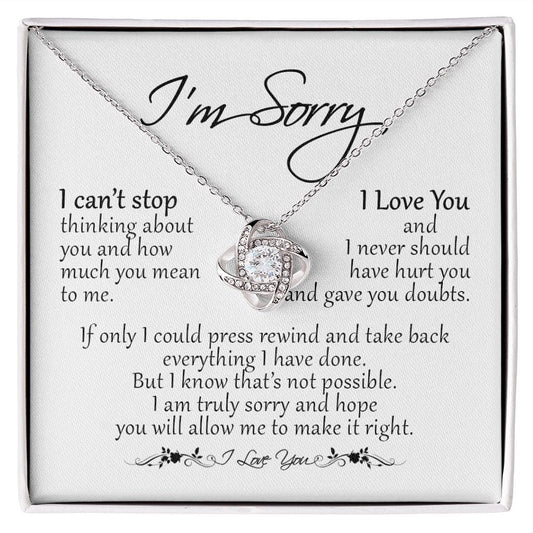 I'm Sorry Gift, Love Knot Necklace