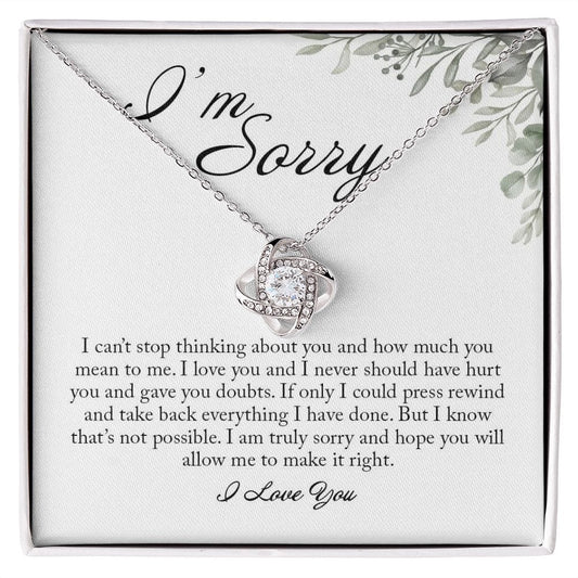 I'm Sorry Gift, Love Knot Necklace