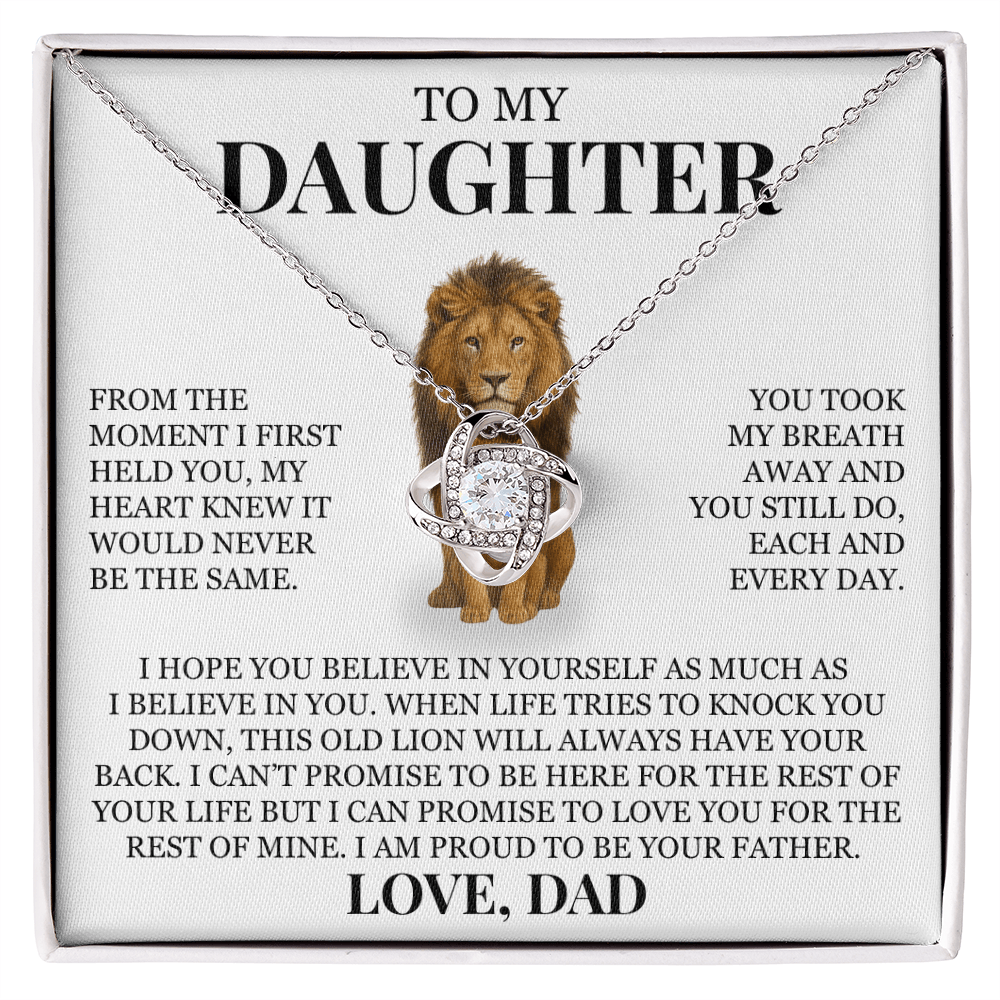 To My Daughter "Believe In Yourself" Love Knot Necklace