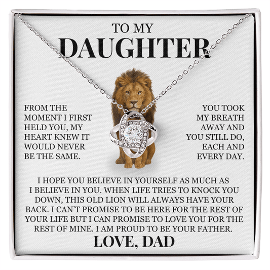 To My Daughter "Believe In Yourself" Love Knot Necklace