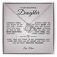 To My Beautiful Daughter "Always Keep Me In Your Heart" Love Knot Necklace