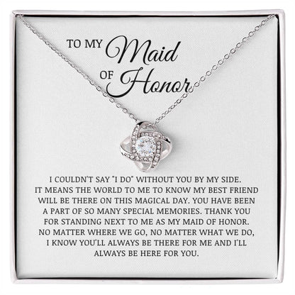 Maid of Honor Gift, Bride to Maid of Honor Proposal, Love Knot Necklace, Bridesmaid Wedding Day Jewelry