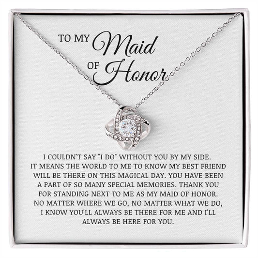 Maid of Honor Gift, Bride to Maid of Honor Proposal, Love Knot Necklace, Bridesmaid Wedding Day Jewelry