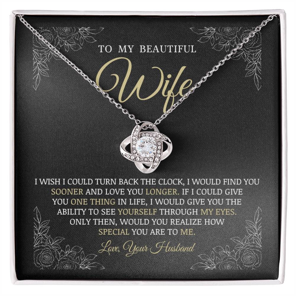 To My Beautiful Wife, Love Knot Necklace