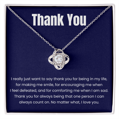 Love Knot Necklace - Thank You