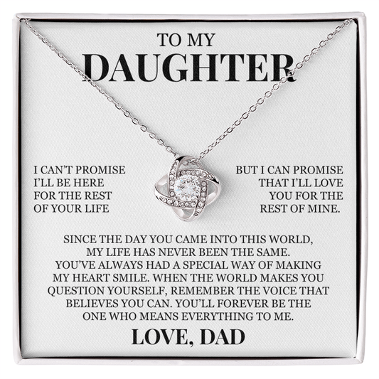 To My Daughter "You'll Forever Be The One Who Means Everything To Me" Love Know Necklace