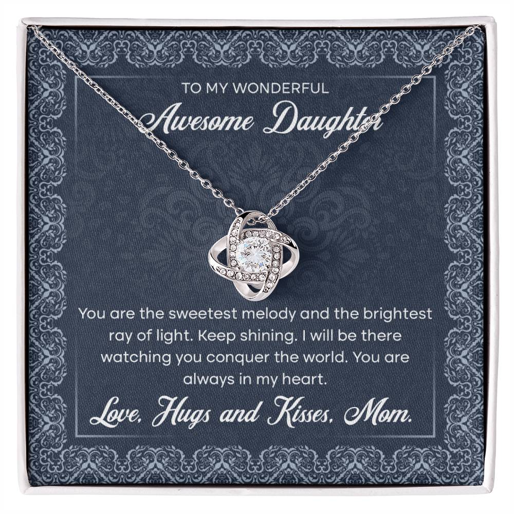 To My Wonderful Awesome Daughter, Love Knot Necklace