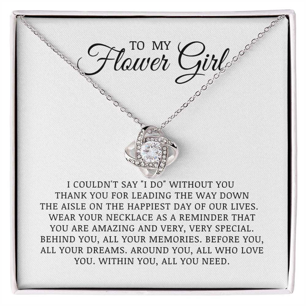 To My Flower Girl, Flower Girl Proposal Gift, Love Knot Necklace