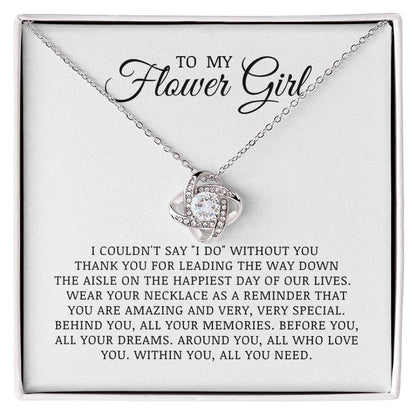 To My Flower Girl, Flower Girl Proposal Gift, Love Knot Necklace