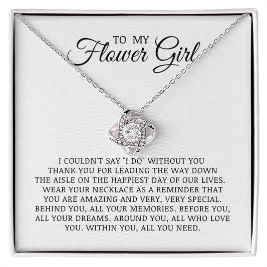 To My Flower Girl, Flower Girl Proposal Gift, Love Knot Necklace