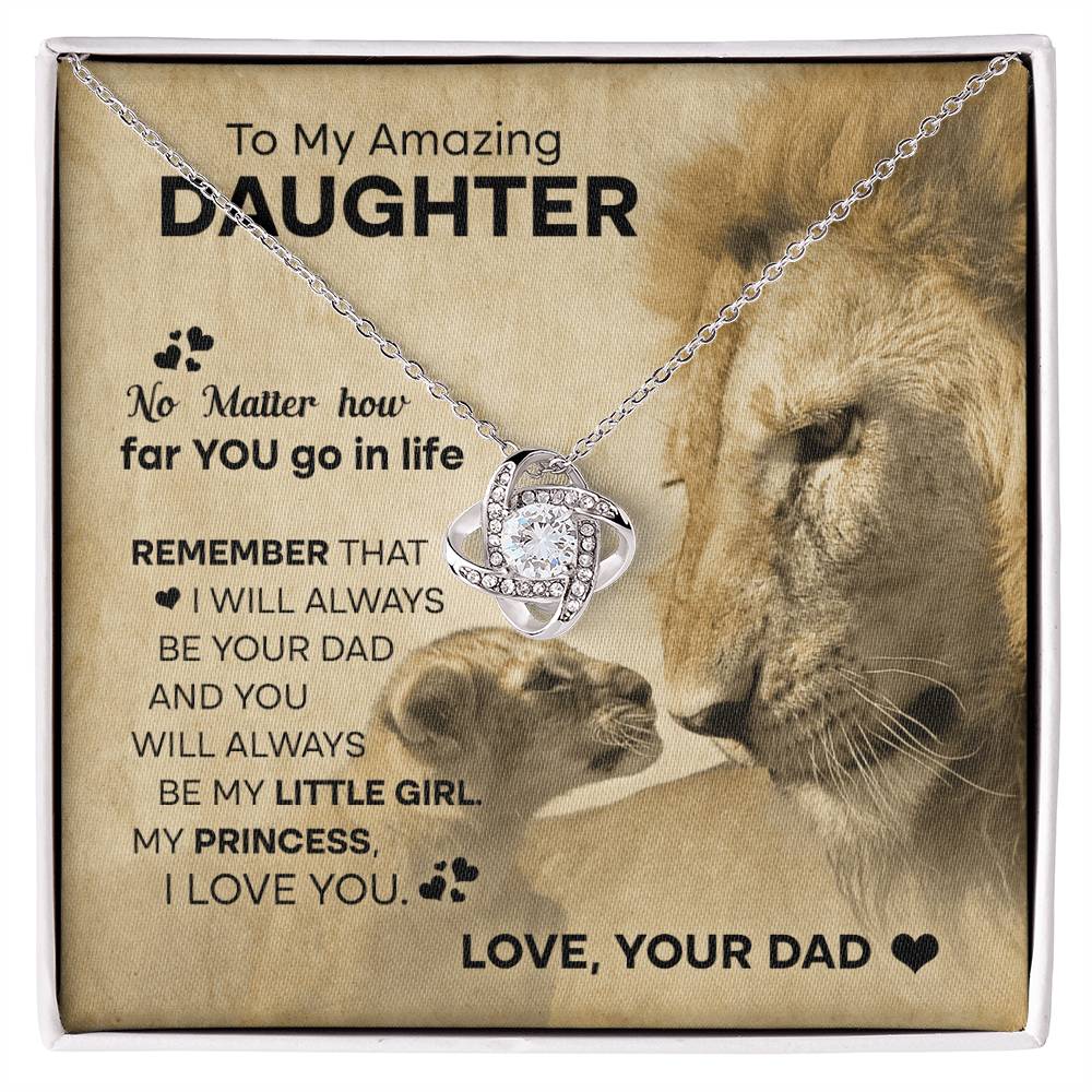 To My Amazing Daughter, Love Knot Necklace
