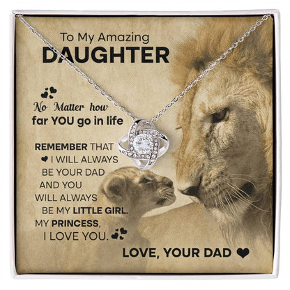 To My Amazing Daughter, Love Knot Necklace