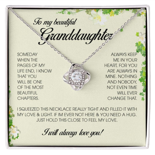 To My Beautiful Granddaughter, Love Knot Necklace