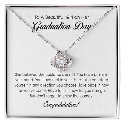 To A Beautiful Girl on her Graduation Day - Love Knot Necklace