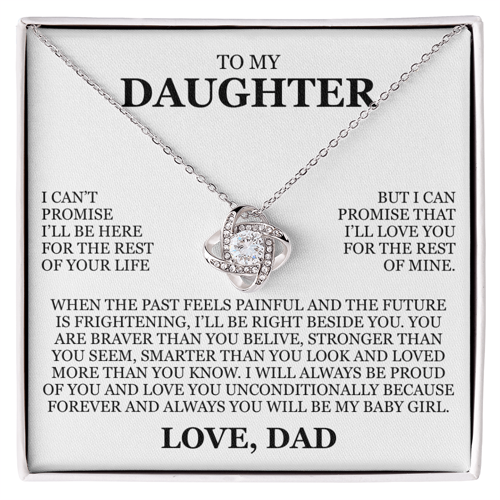 To My Daughter "I Will Always Be Proud of You" Love Knot Necklace