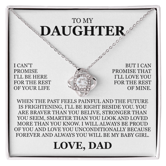 To My Daughter "I Will Always Be Proud of You" Love Knot Necklace