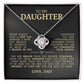 To My Daughter "Believe In Yourself" Love Knot Necklace