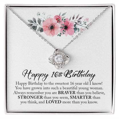 Happy 16th Birthday, Love Knot Necklace