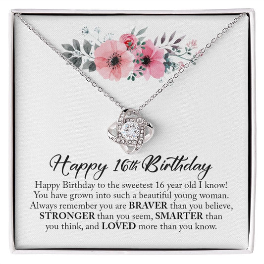 Happy 16th Birthday, Love Knot Necklace