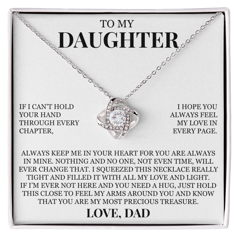 To My Daughter "You Are My Most Precious Treasure" Love Knot Necklace