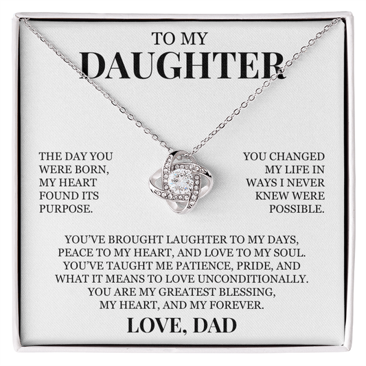 To My Daughter "You Are My Greatest Blessing" Love Knot Necklace