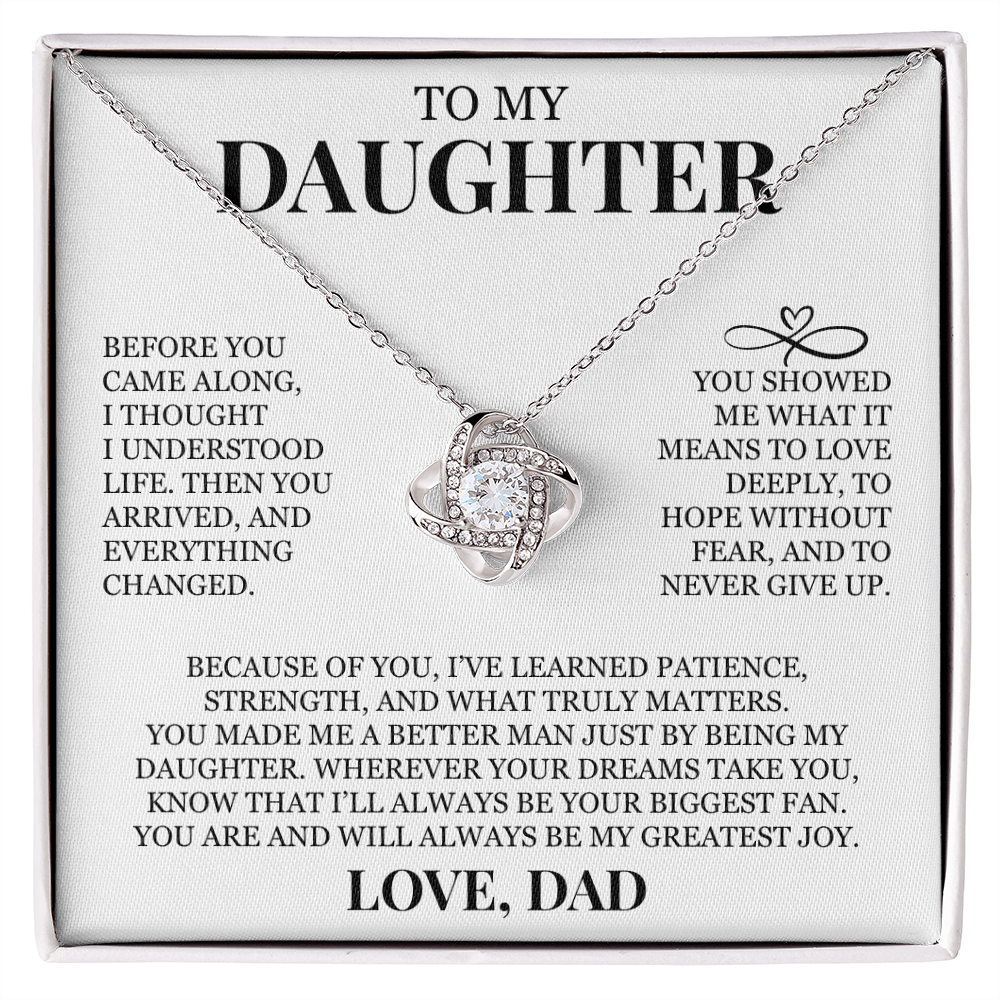 To My Daughter "I'll Always Be Your Biggest Fan" Love Knot Necklace