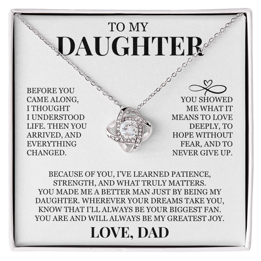 To My Daughter "I'll Always Be Your Biggest Fan" Love Knot Necklace