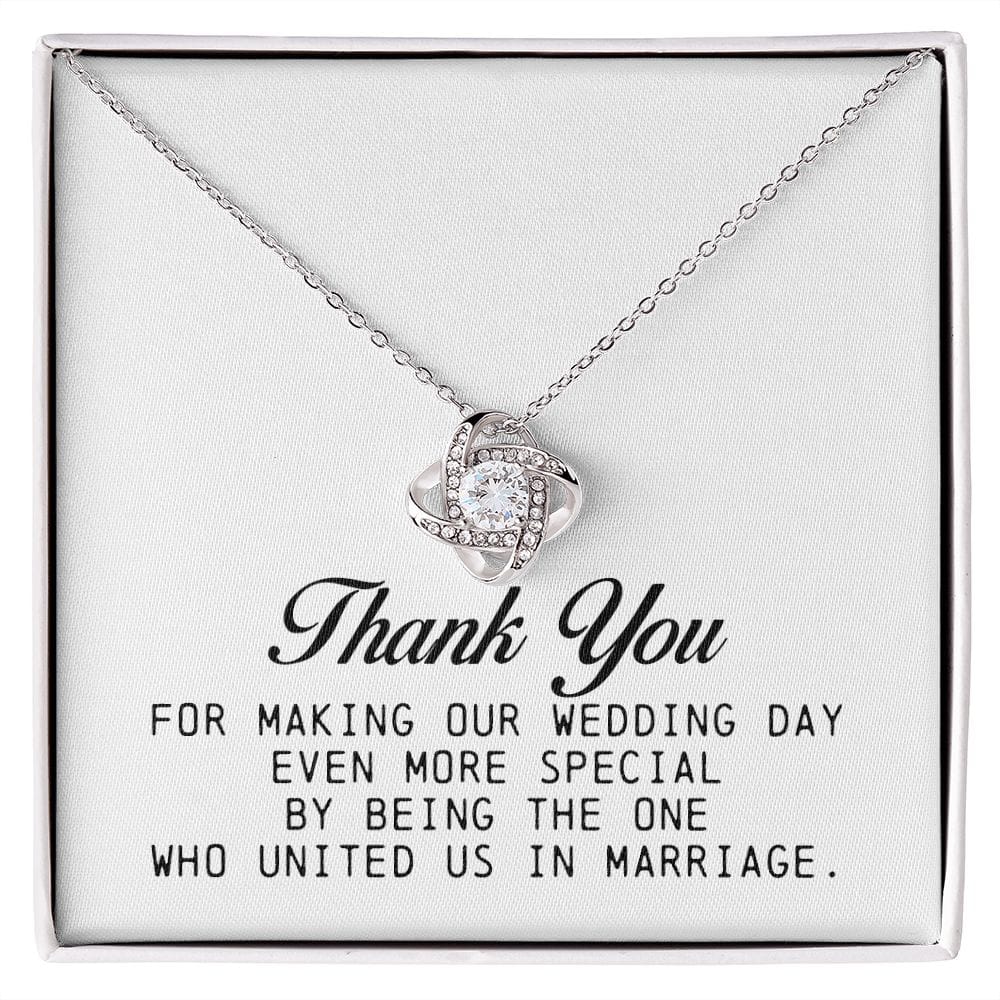 Marriage Officiant Gift, Love Knot Necklace