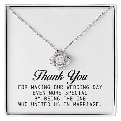 Marriage Officiant Gift, Love Knot Necklace