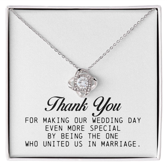Marriage Officiant Gift, Love Knot Necklace