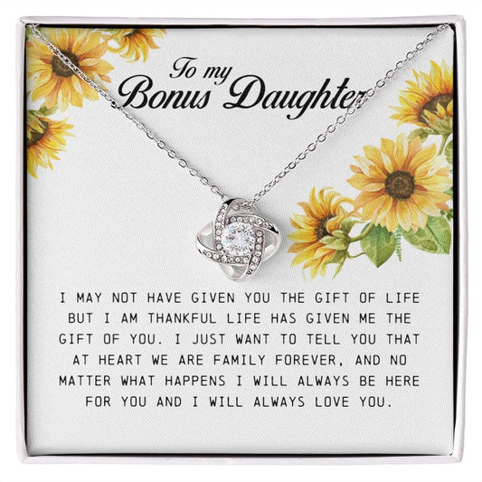 To My Bonus Daughter, Love Knot Necklace