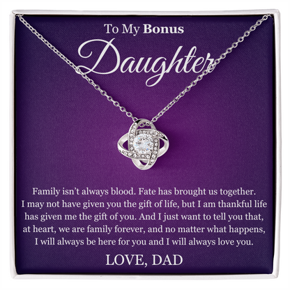 Love Knot Necklace - To My Bonus Daughter
