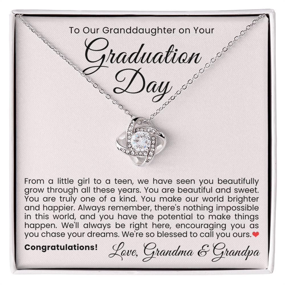 Love Knot Necklace - To Our Granddaughter on Your Graduation Day