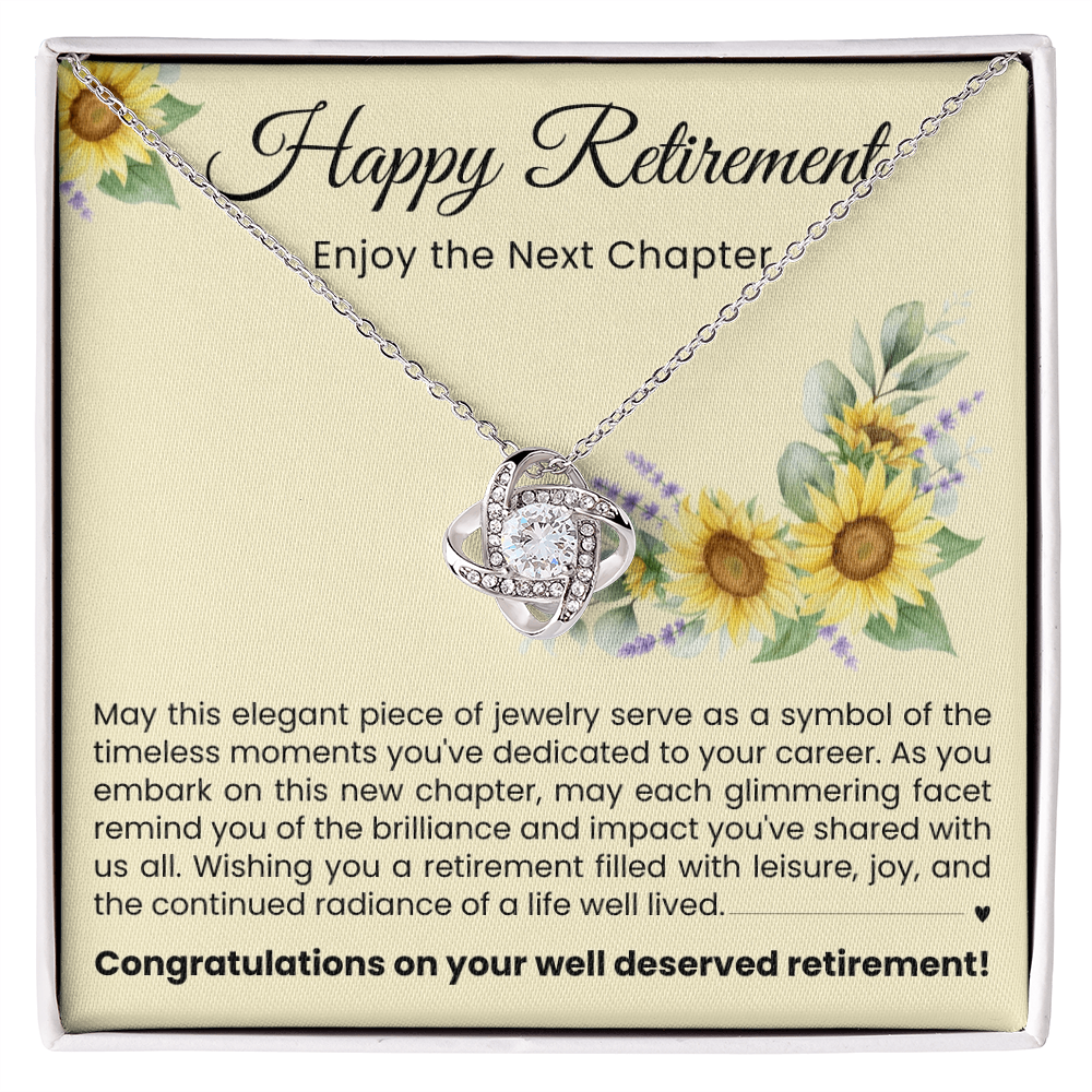 Love Knot Necklace - Happy Retirement, Enjoy The Next Chapter