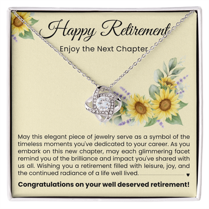 Love Knot Necklace - Happy Retirement, Enjoy The Next Chapter
