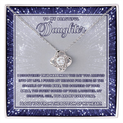 To My Beautiful Daughter, Love Knot Necklace, Gift From Mom