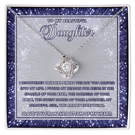 To My Beautiful Daughter, Love Knot Necklace, Gift From Mom