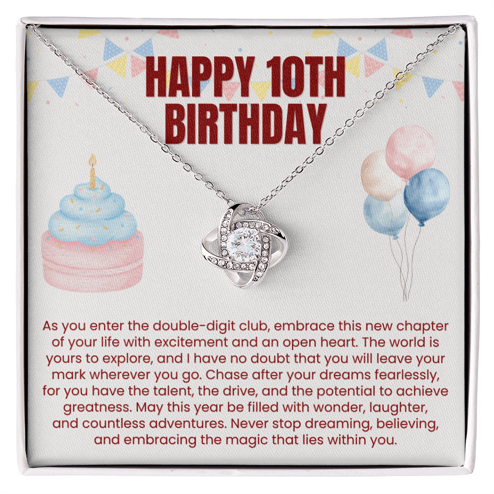Love Knot Necklace - Happy 10th Birthday