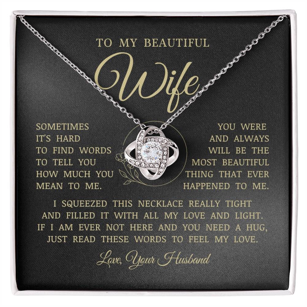 To My Beautiful Wife, Love Knot Necklace
