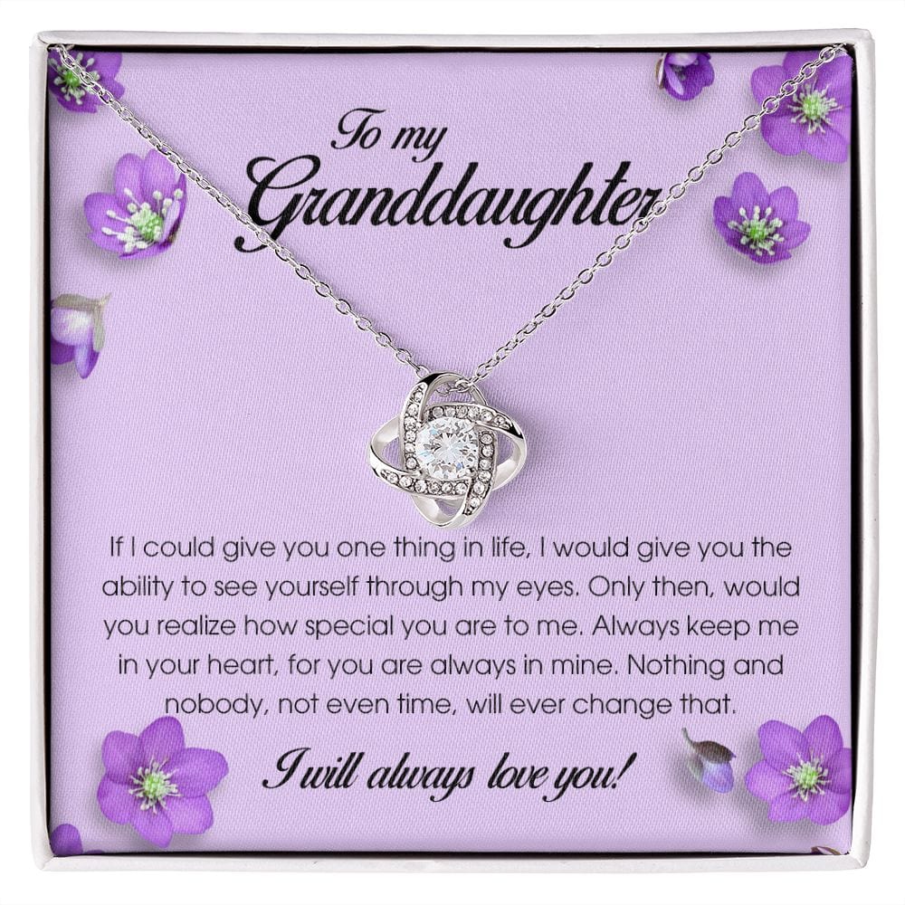 To My Granddaughter, Love Knot Necklace