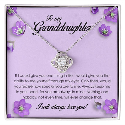 To My Granddaughter, Love Knot Necklace